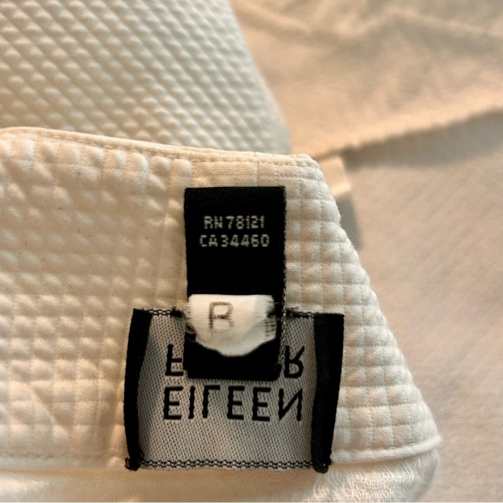 Eileen Fisher Cream Textured Cotton Blend Jacket Size S - Picture 9 of 9